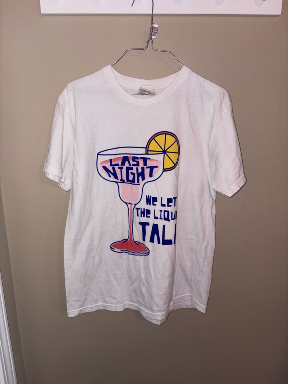 White "Last Night" Graphic Tee
